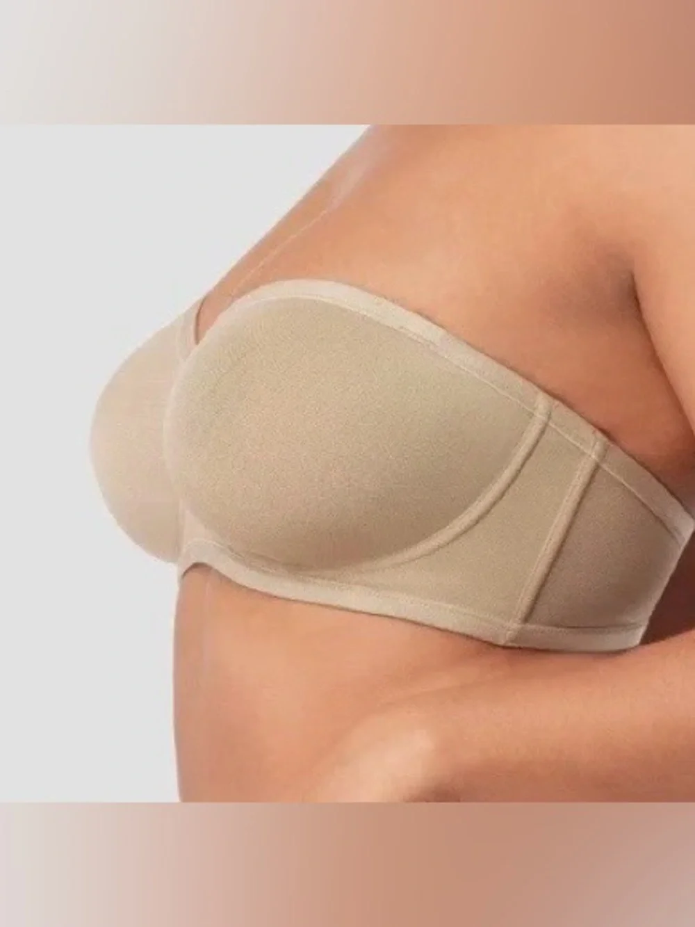HSIA Multi-way Unlined Mesh Minimizer Secure Lifted Strapless Bra Nude 34DD NWT